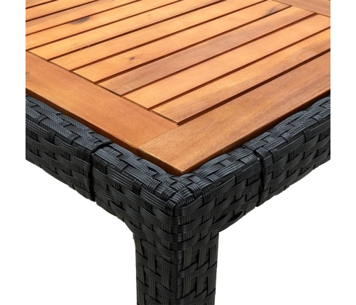 vidaXL 7-daļīgs dārza mēbeļu komplekts, matrači, melna PE rotangpalma