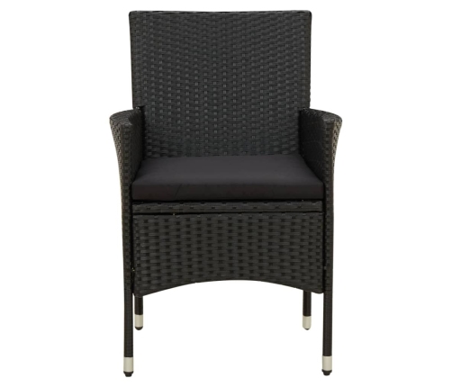 vidaXL 7-daļīgs dārza mēbeļu komplekts, matrači, melna PE rotangpalma