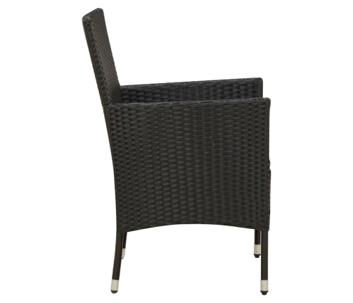 vidaXL 7-daļīgs dārza mēbeļu komplekts, matrači, melna PE rotangpalma