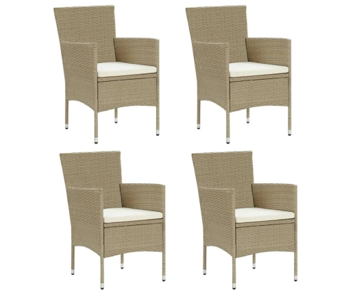 vidaXL 5-daļīgs dārza mēbeļu komplekts ar matračiem, PE rotangpalma