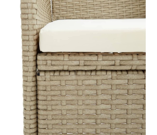 vidaXL 5-daļīgs dārza mēbeļu komplekts ar matračiem, PE rotangpalma