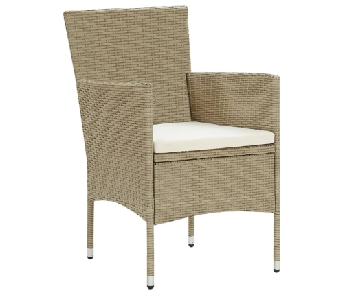 vidaXL 5-daļīgs dārza mēbeļu komplekts ar matračiem, PE rotangpalma