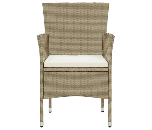 vidaXL 5-daļīgs dārza mēbeļu komplekts ar matračiem, PE rotangpalma