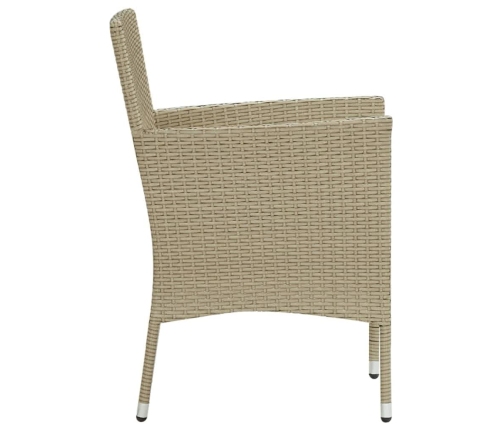 vidaXL 5-daļīgs dārza mēbeļu komplekts ar matračiem, PE rotangpalma