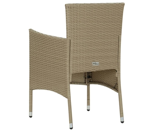 vidaXL 5-daļīgs dārza mēbeļu komplekts ar matračiem, PE rotangpalma