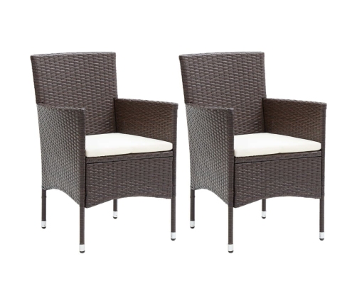 vidaXL 3-daļīgs dārza mēbeļu komplekts ar matračiem, PE rotangpalma