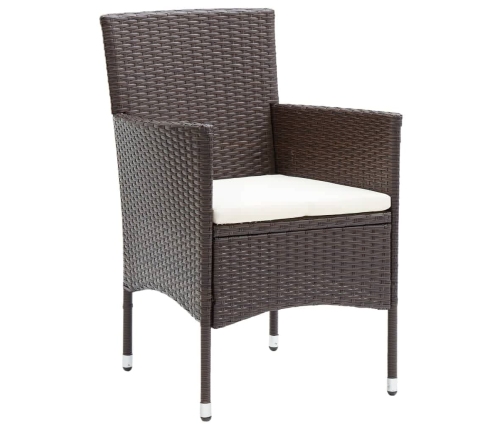 vidaXL 3-daļīgs dārza mēbeļu komplekts ar matračiem, PE rotangpalma