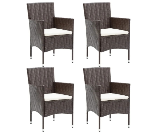 vidaXL 5-daļīgs dārza mēbeļu komplekts ar matračiem, PE rotangpalma