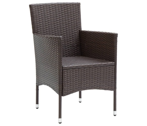 vidaXL 5-daļīgs dārza mēbeļu komplekts ar matračiem, PE rotangpalma