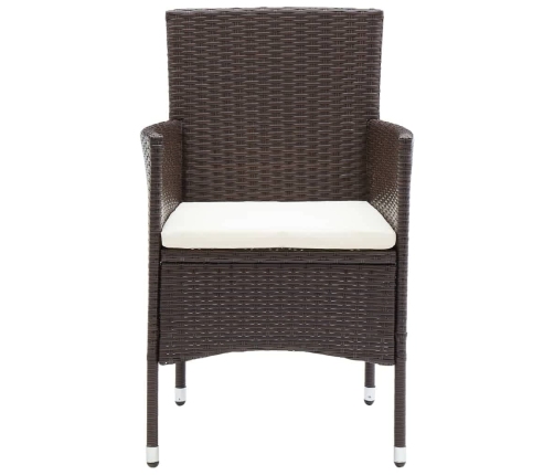 vidaXL 5-daļīgs dārza mēbeļu komplekts ar matračiem, PE rotangpalma