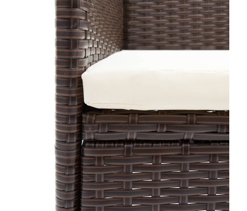 vidaXL 7-daļīgs dārza mēbeļu komplekts ar matračiem, PE rotangpalma