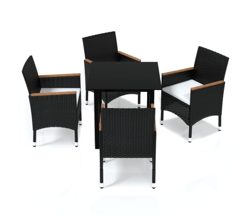 vidaXL 5-daļīgs dārza mēbeļu komplekts ar matračiem, PE rotangpalma