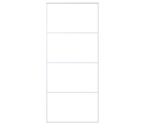 vidaXL bīdāmās durvis, 90x205 cm, ESG stikls, balts alumīnijs