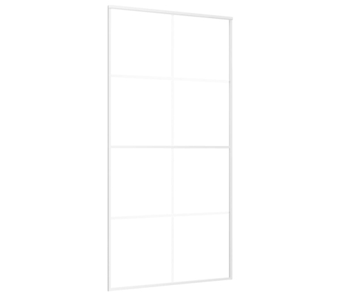 vidaXL bīdāmās durvis, 102,5x205 cm, ESG stikls, balts alumīnijs