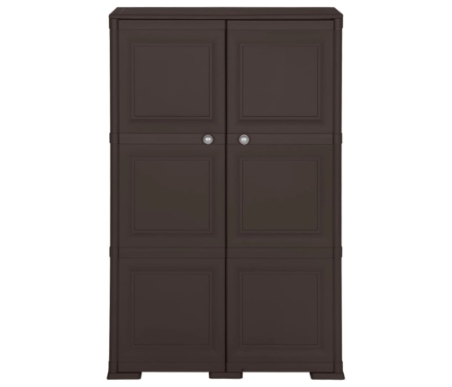 vidaXL skapītis, 79x43x125 cm, plastmasa, koka dizains, brūns