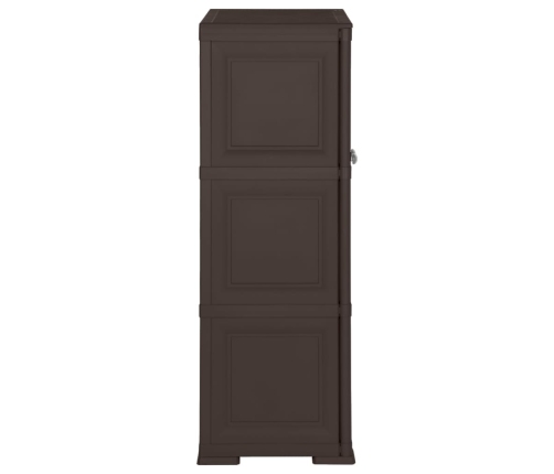 vidaXL skapītis, 79x43x125 cm, plastmasa, koka dizains, brūns
