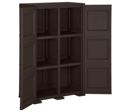 vidaXL skapītis, 79x43x125 cm, plastmasa, koka dizains, brūns