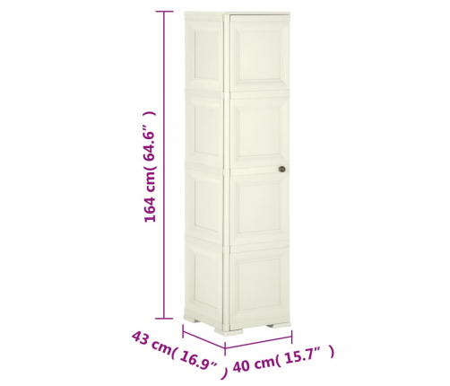 vidaXL skapis, 40x43x164 cm, plastmasa, koka imitācija