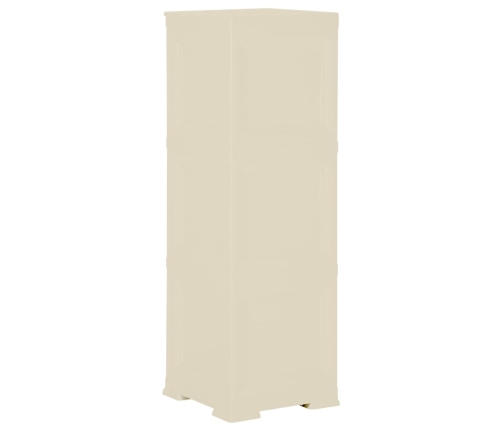 vidaXL skapītis, 40x43x125 cm, plastmasa, koka dizains, balts