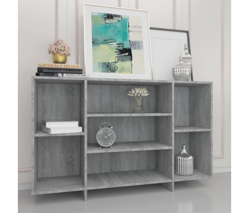 vidaXL kumode, pelēka ozolkoka krāsa, 120x30x75 cm, inženierijas koks