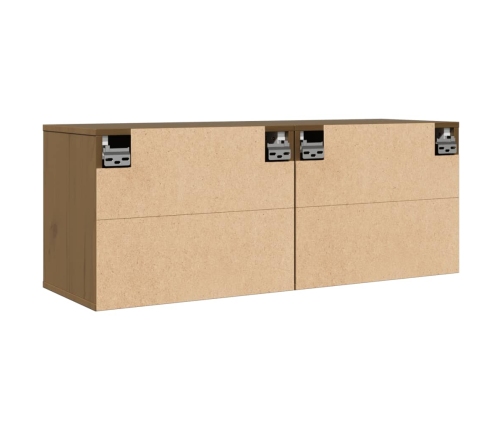 vidaXL sienas skapīši, 2 gab., brūni, 45x30x35 cm, priedes masīvkoks