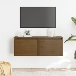 Sienas Skapīši, 2 Gab., Brūni, 45X30X35 Cm, Priedes Masīvkoks Vidaxl