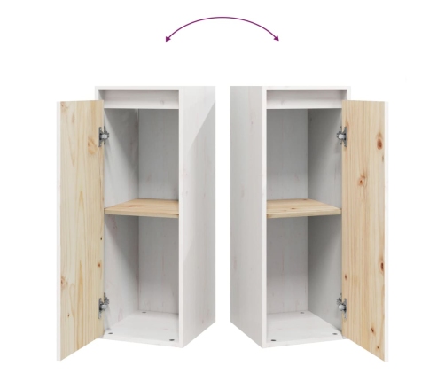 vidaXL sienas skapīši, 2 gab., balti, 30x30x80 cm, priedes masīvkoks