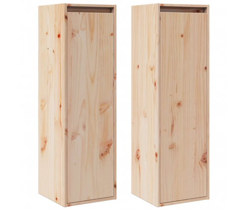 vidaXL sienas skapīši, 2 gab., 30x30x100 cm, priedes masīvkoks