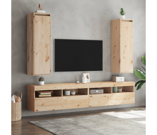 vidaXL sienas skapīši, 2 gab., 30x30x100 cm, priedes masīvkoks