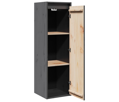 vidaXL sienas skapīši, 2 gab., pelēki, 30x30x100 cm, priedes masīvkoks