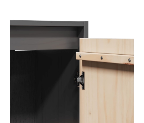 vidaXL sienas skapīši, 2 gab., pelēki, 30x30x100 cm, priedes masīvkoks