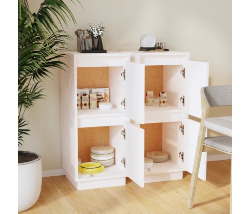 vidaXL kumodes, 2 gab., baltas, 31,5x34x75 cm, priedes masīvkoks