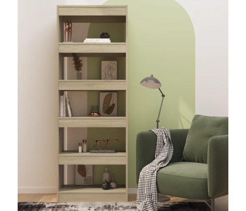 vidaXL grāmatu plaukts, ozola krāsa, 60x30x166 cm, inženierijas koks