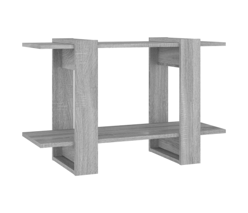 vidaXL grāmatu plaukts, aizslietnis, pelēcīga ozolkoka, 80x30x51 cm