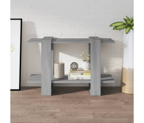 vidaXL grāmatu plaukts, aizslietnis, pelēcīga ozolkoka, 80x30x51 cm