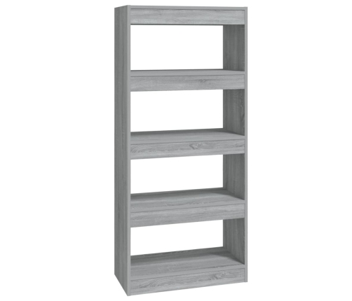 vidaXL grāmatu plaukts, pelēcīga ozola, 60x30x135cm, inženierijas koks