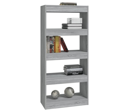 vidaXL grāmatu plaukts, pelēcīga ozola, 60x30x135cm, inženierijas koks