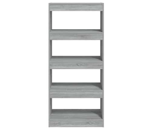 vidaXL grāmatu plaukts, pelēcīga ozola, 60x30x135cm, inženierijas koks