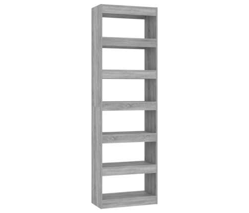 vidaXL grāmatu plaukts, pelēcīga ozolkoka krāsa, 60x30x198 cm