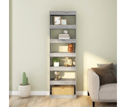 vidaXL grāmatu plaukts, pelēcīga ozolkoka krāsa, 60x30x198 cm