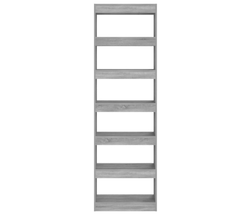 vidaXL grāmatu plaukts, pelēcīga ozolkoka krāsa, 60x30x198 cm