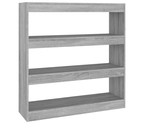 vidaXL grāmatu plaukts, pelēcīga ozolkoka krāsa, 100x30x103 cm