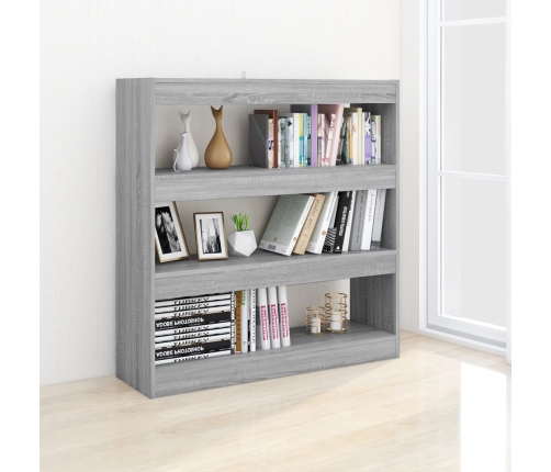 vidaXL grāmatu plaukts, pelēcīga ozolkoka krāsa, 100x30x103 cm