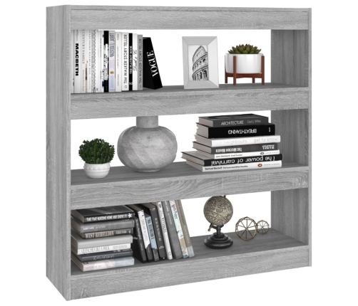 vidaXL grāmatu plaukts, pelēcīga ozolkoka krāsa, 100x30x103 cm