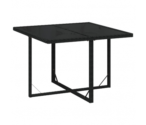 vidaXL 9-daļīgs dārza mēbeļu komplekts, matrači, melns, PE rotangpalma