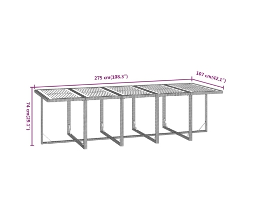 11-Daļīgs Dārza Mēbeļu Komplekts Ar Matračiem, Pe Rotangpalma Vidaxl