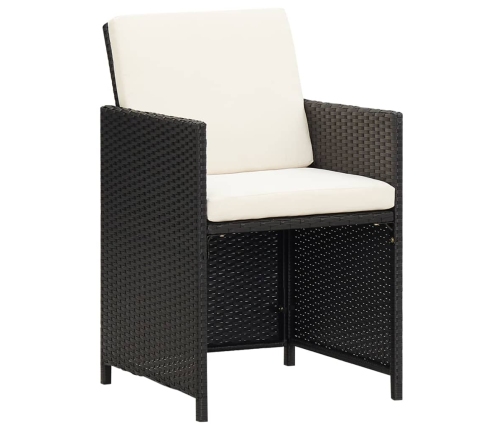 13-Daļīgs Dārza Mēbeļu Komplekts, Matrači, Melna Pe Rotangpalma Vidaxl