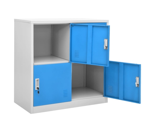 vidaXL ģērbtuves skapji, 2 gab., 90x45x92,5 cm, tērauds, pelēki, zili