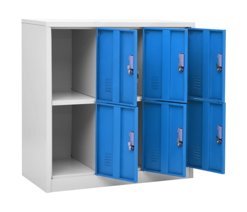 vidaXL ģērbtuves skapji, 2 gab., 90x45x92,5 cm, tērauds, pelēki, zili