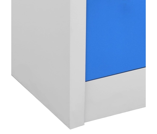vidaXL ģērbtuves skapji, 2 gab., 90x45x92,5 cm, tērauds, pelēki, zili